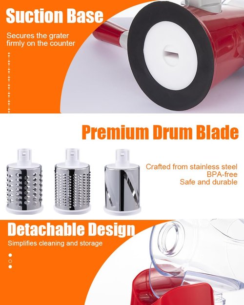 Brigii 4-in-1 Knife Sharpener & Rotary Cheese Grater Hand Crank