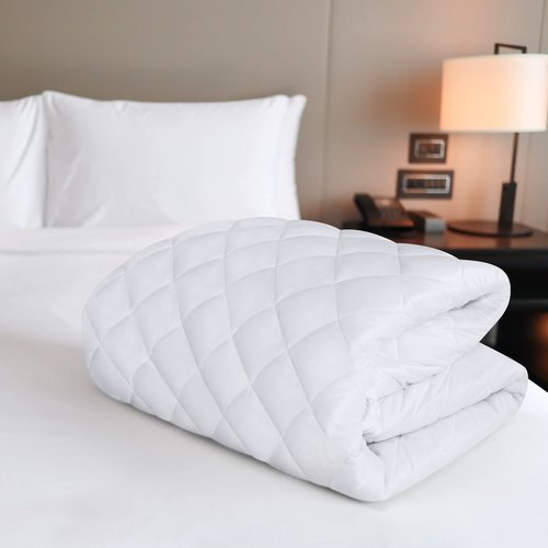 Utopia Bedding Quilted Fitted Mattress Pad, King Size, Elastic Fitted Mattress Topper Protector and Cover with Deep Pocket Stretches up to 16 Inches, Machine Washable (White)