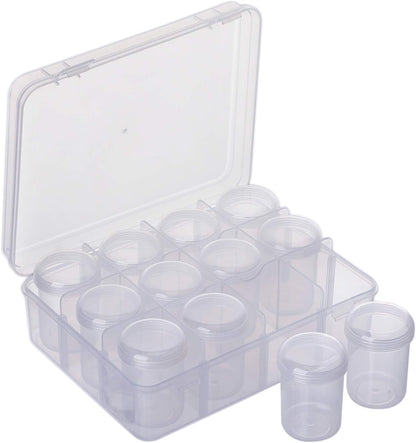 Segbeauty Gem Organizer Box - Clear Bead Container with 12 Secure Compartments | Ideal for Jewelry & Nail Art
