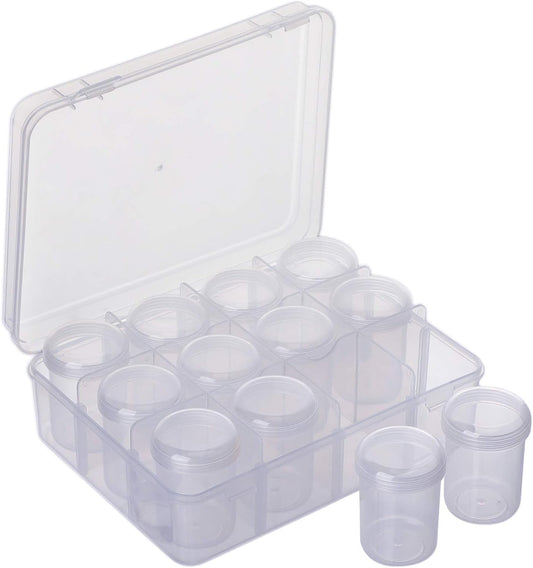 Segbeauty Gem Organizer Box - Clear Bead Container with 12 Secure Compartments | Ideal for Jewelry & Nail Art