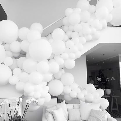 Voircoloria 12-Inch Matte White Balloons - 110 Pack for Weddings, Birthdays, and Celebrations
