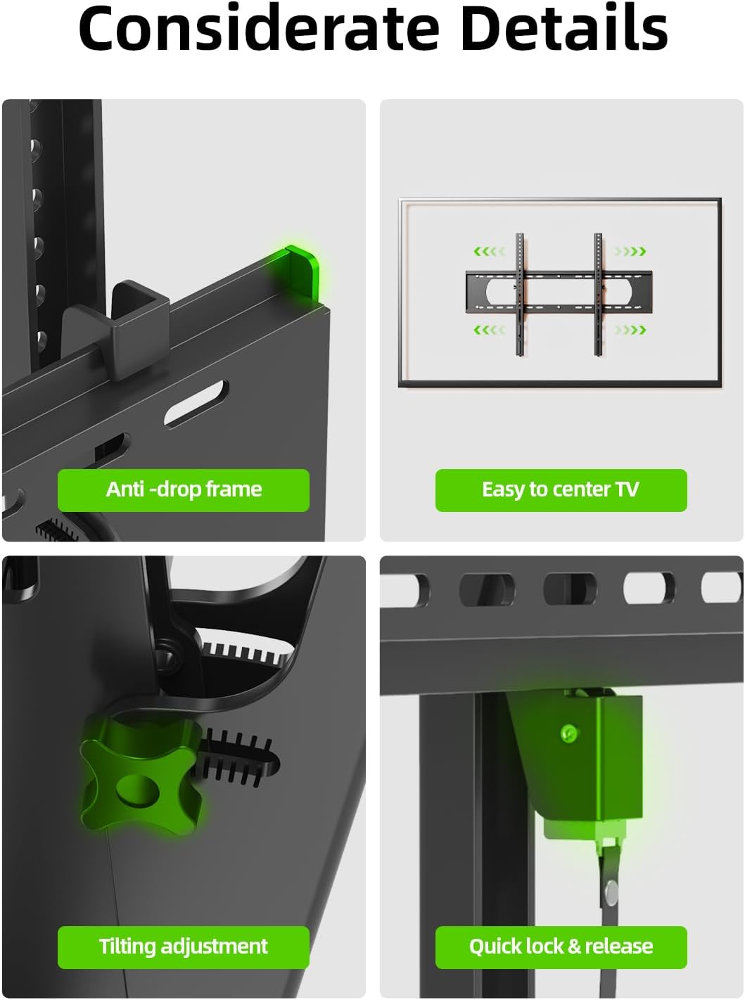 USX MOUNT Heavy Duty Tilting TV Wall Mount - Ultra Slim Design for 60-120" TVs, Supports Up to 220lbs