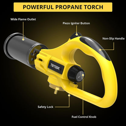 TBTEEK Propane Torch Head - Adjustable Flame Cooking Torch for BBQ, Searing Steak & Crème Brûlée