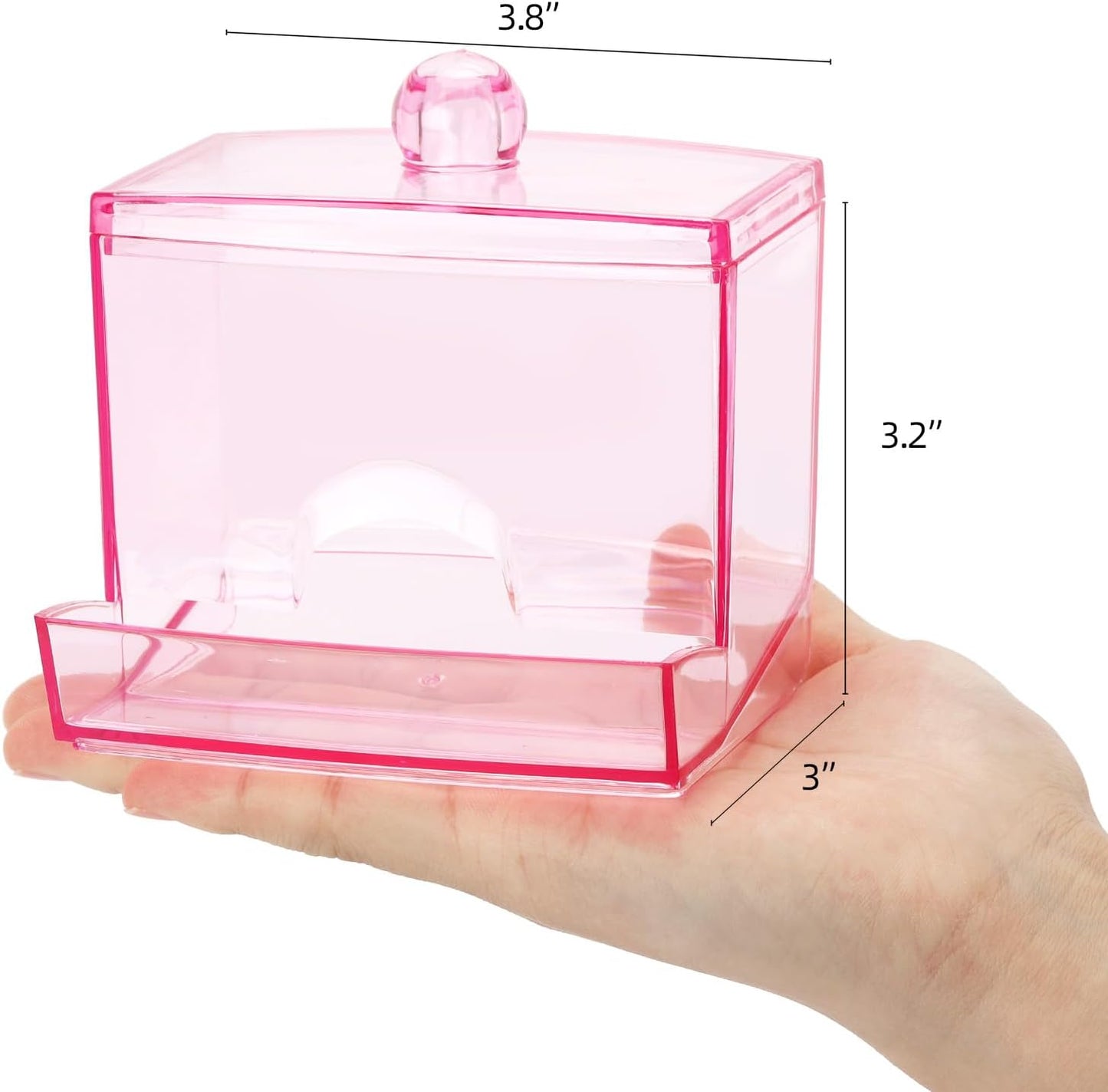 Tbestmax Qtip Holder Dispenser - Stylish 10oz Cotton Swab Organizer for Bathroom Storage | Pink