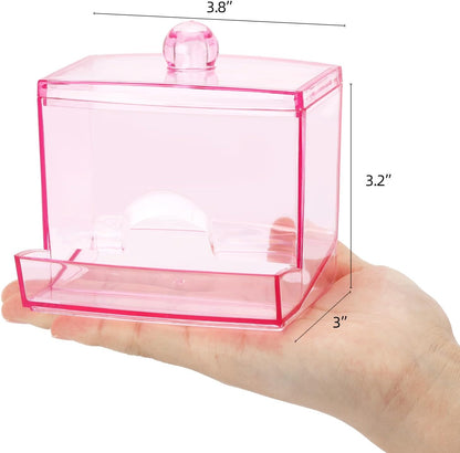 Tbestmax Qtip Holder Dispenser - Stylish 10oz Cotton Swab Organizer for Bathroom Storage | Pink