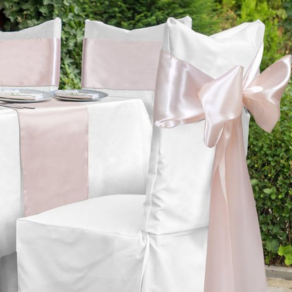 Babenest Satin Chair Sashes - Upgraded 30 Pcs Ribbons & Bows for Weddings & Events | Champagne