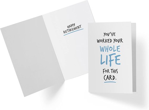 Karto Funny Retirement Card for Men Women - Large 5.5x8.5 inch Friend Coworker Retirement Cards - You've Worked