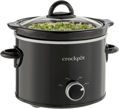 Crock-Pot 2-Quart Manual Slow Cooker - Perfect for Small Meals & Dips | Removable Stoneware, Black