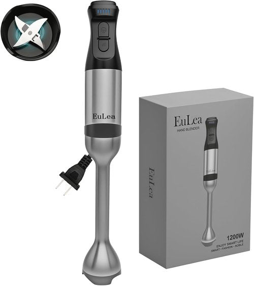 Immersion Hand Blender by 2026 - 1200W Power, 5-Speed Settings, Stainless Steel Blades | Gift Boxed for Soup & Mayonnaise