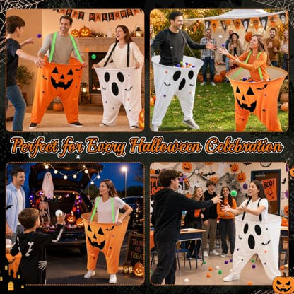 Large Pumpkin vs Ghost Catch Toss Game for Adults Halloween Party - 2 Pcs