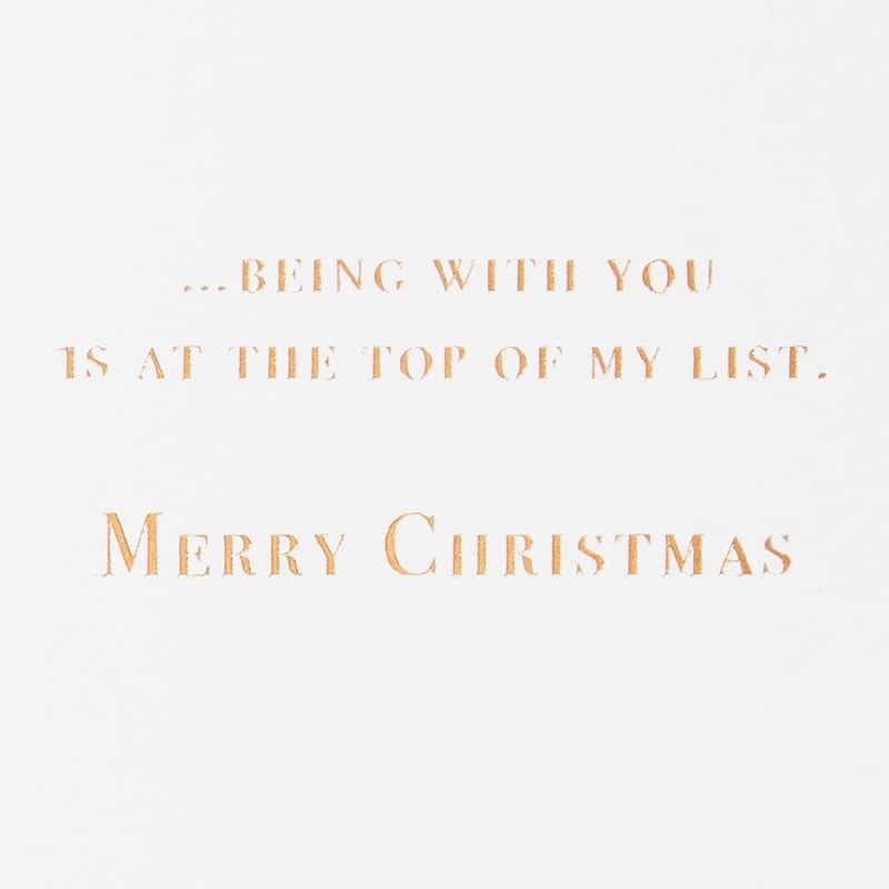 Romantic Christmas Card - Being With You with Gold Foil & Tree Design, 5 x 7 (Variation: Christmas Trees)