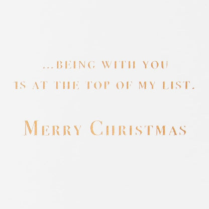Romantic Christmas Card - Being With You with Gold Foil & Tree Design, 5 x 7 (Variation: Christmas Trees)