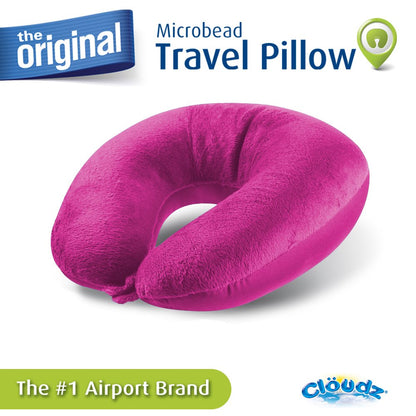 Cloudz Microbead Travel Neck Pillow - Bright Pink