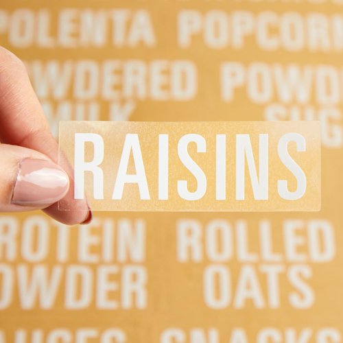 Talented Kitchen 224 White Pantry Labels & Fridge – All Caps Kitchen Pantry Names & Fridge – Food Label Sticker, Water Resistant Pantry Labels for Containers Jar Pantry Organization and Storage