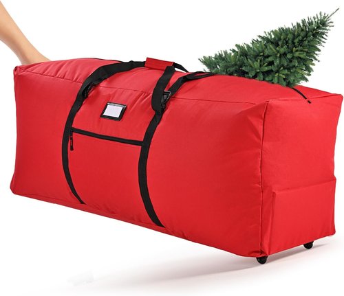 9 Ft Christmas Tree Storage Bag - Heavy-Duty Waterproof & Dust-Proof with Dual Zipper and Wheels