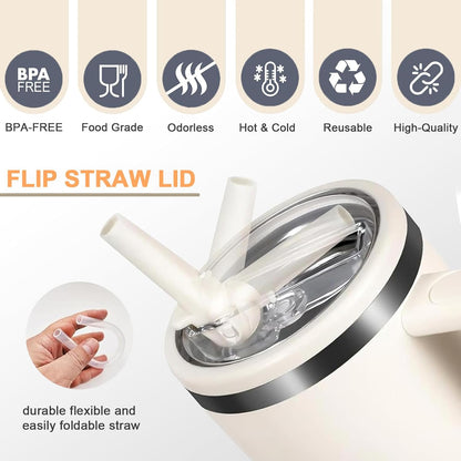 Stanley | 40 oz Flip Straw Leak-Proof Lid Replacement - No Spill Cover for H2.0 Quencher