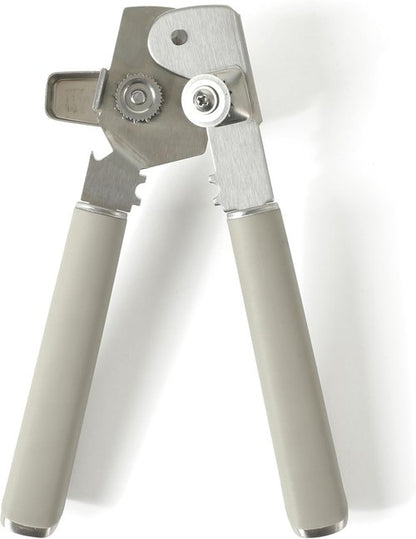 Calphalon Edge Stainless Steel Can Opener & Bottle Opener - Heavy Duty with Thermoplastic Rubber Handle - Taupe
