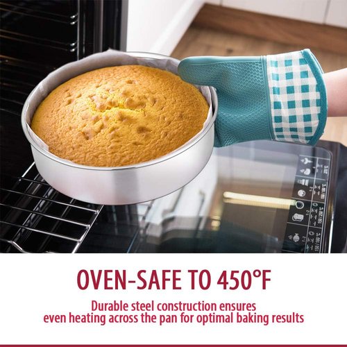 E-far 12-Piece Stainless Steel Bakeware Set - Non-Toxic, Dishwasher Safe Pans for Baking & Cooking