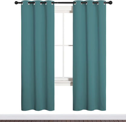 NICETOWN Blackout Curtain Panels - Thermal Insulated Draperies in Sea Teal | 34x72 Inches, One Pair