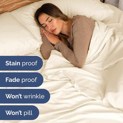 Flex Top Split Head King 4 Piece Sheet Set - Comfy Breathable & Cooling Bed Sheets Set - Hotel Luxury Bedding for Women, Men, Kids, Teens, Boys & Girls - Deep Pockets, Soft and Oeko-Tex - Off White