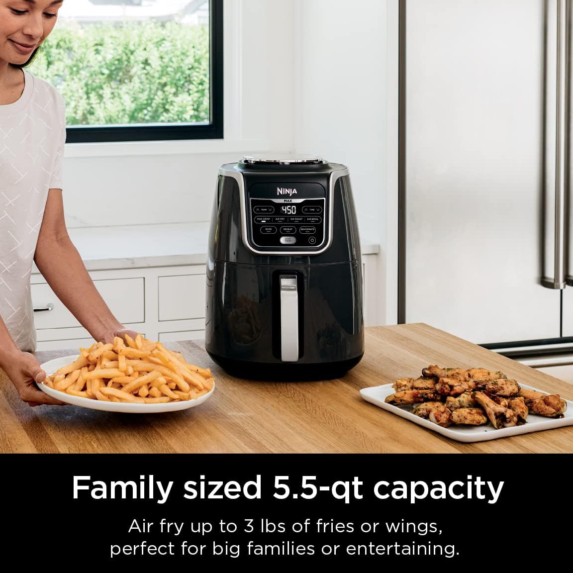 Ninja AF161 Max XL Air Fryer - 5.5 Quart Capacity | Cooks, Crisps, Roasts & Dehydrates - Grey Finish