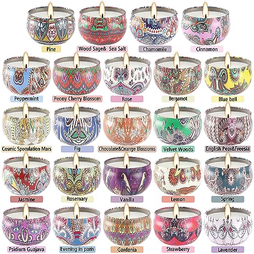 24 Pack Scented Soy Wax Candles Gift Set - Brown Variation