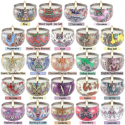 24 Pack Scented Soy Wax Candles Gift Set - Brown Variation