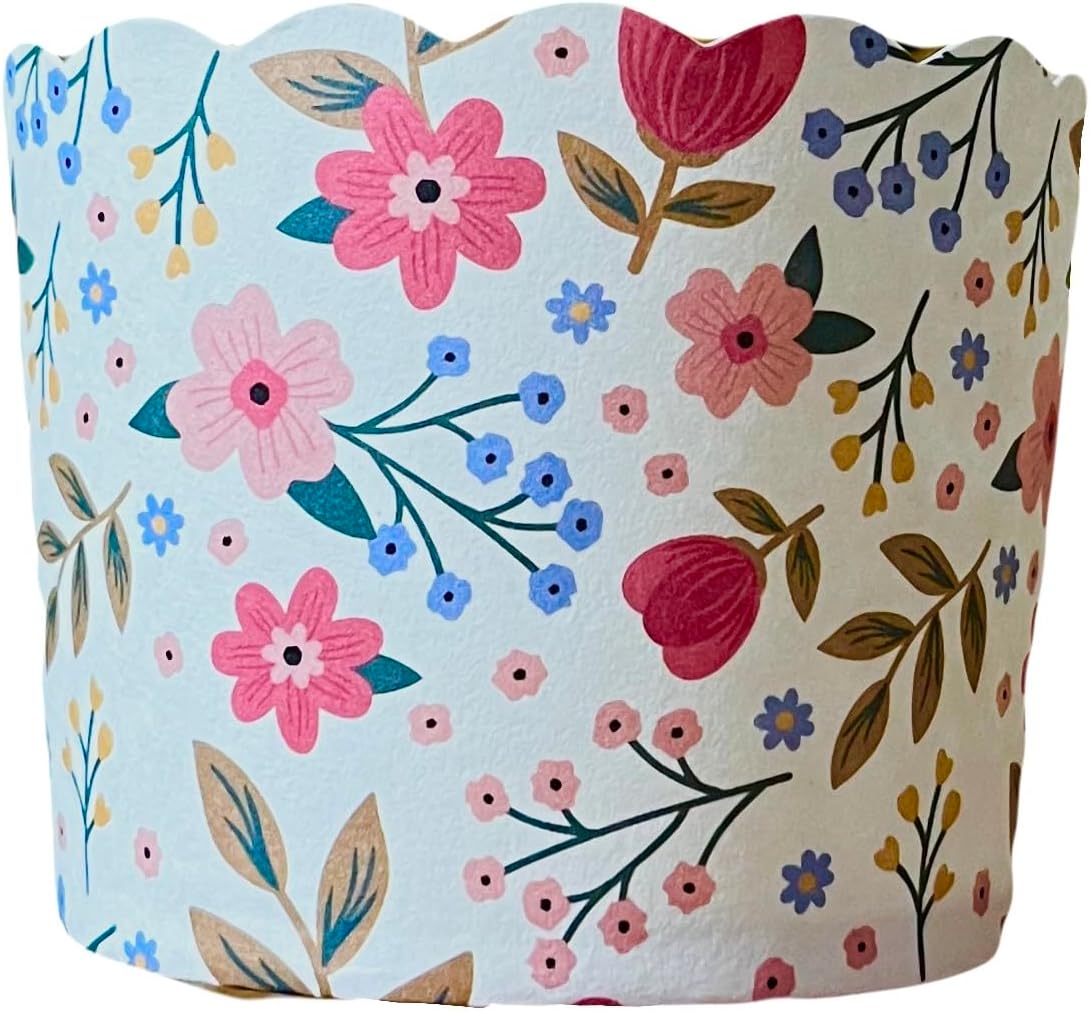 Regine Switzerland Paper Baking Cups - Greaseproof Disposable Cupcake Liners | Large Floral (50-Pack)