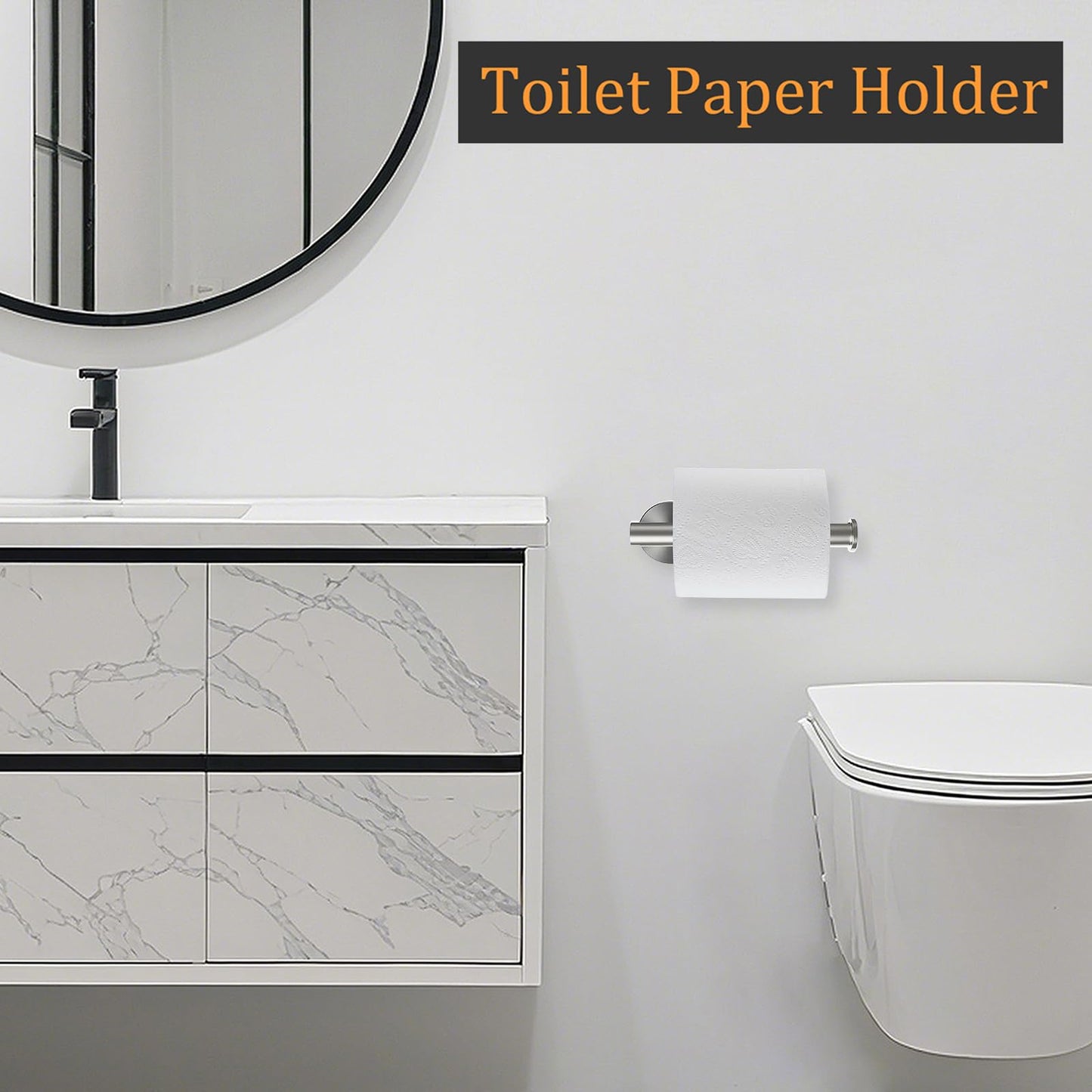 Sotuai Toilet Paper Holder - SUS 304 Stainless Steel Toilet Paper Holder Wall Mount, Toilet Paper Roll Holder for Bathroom, Kitchen, Washroom - Brushed Nickel