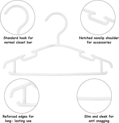 GoodtoU Baby Hangers - 100-Pack Plastic Clothes Hangers for Infants & Toddlers | Space-Saving Design
