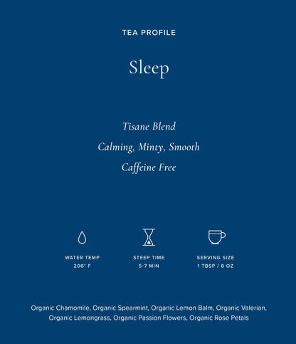 Art of Tea | Organic Sleep 1oz (Chamomile, Spearmint, Valerian Tea) | Wellness Loose Leaf Artisan Tea | Bedtime and Relaxation tea