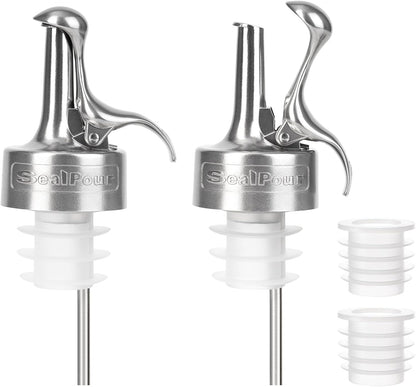 Oil Pour Spout, Olive Oil Spouts, Dispenser Pour Spouts for Bottles, Plastic-free, Leak Proof, Vinegar,Wine and Sauce for Kitchen and Bar Accessories-2PCS