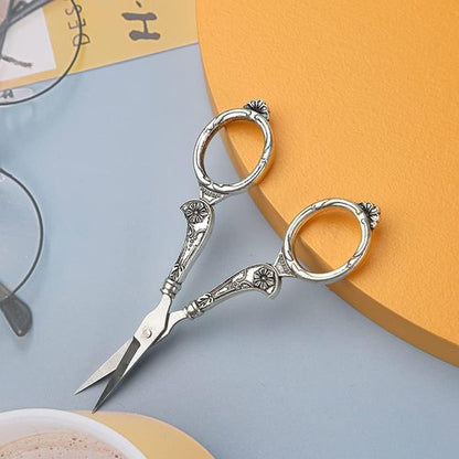 BUTUZE Embroidery Scissors Kit - Complete Vintage Sewing Tools with Original Case & Awl | European Antique Design
