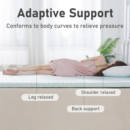 WhatsBedding Memory Foam Mattress Topper, Soft Egg Crate Mattress Topper with Breathable Cover for Back Pain Relief, CertiPUR-US Certified