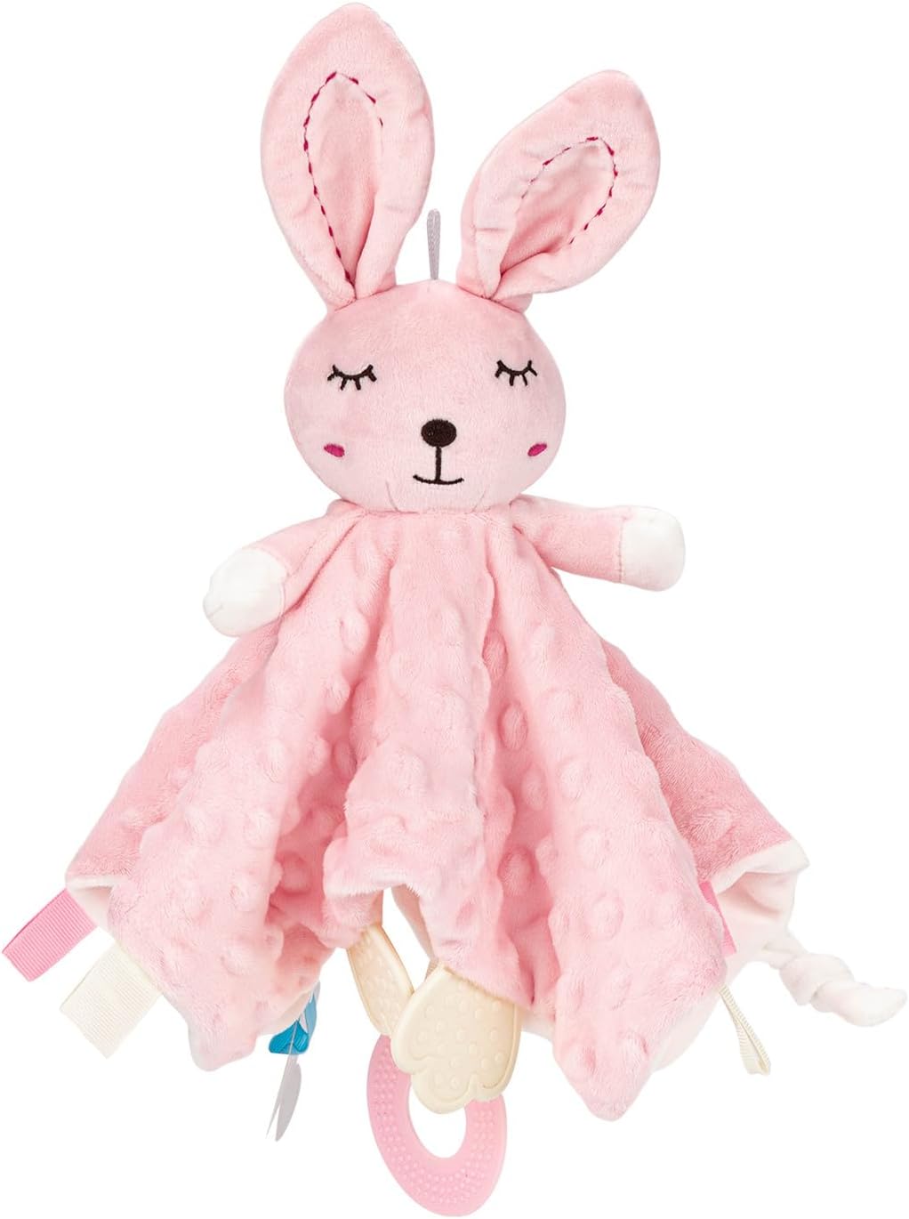 ZIGJOY Baby Security Blanket - Soft Bunny Lovey for Girls | Pink Infant & Toddler Gift