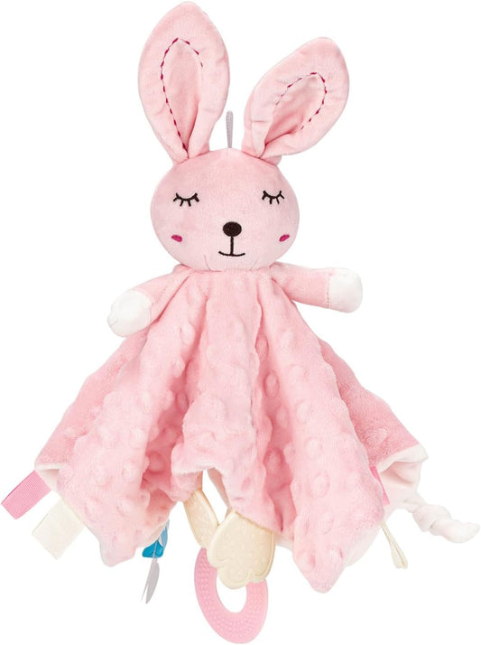 ZIGJOY Baby Security Blanket - Soft Bunny Lovey for Girls | Pink Infant & Toddler Gift