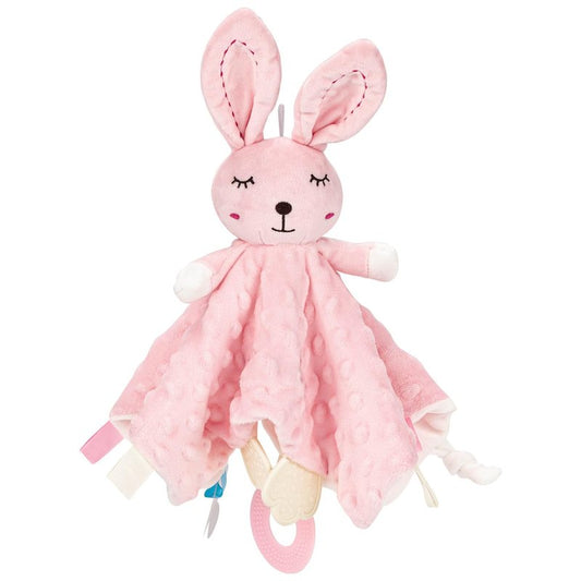 ZIGJOY Loveys for Babies Baby Security Blanket Soft Bunny Lovey for Girls Gifts Newborn Pink Lovie for Infant and Toddler, Rabbit