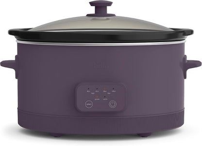 Bella 6.0 Qt Programmable Slow Cooker - Ceramic Nonstick, Adjustable Temp & Cooking Times | Dishwasher Safe, Plum