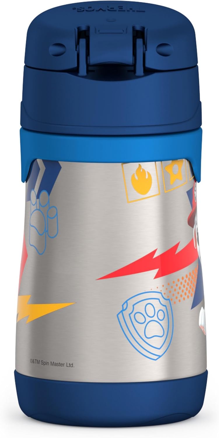 THERMOS Vacuum Insulated Straw Bottle - 10oz Stainless Steel | PAW PATROL Design for Kids