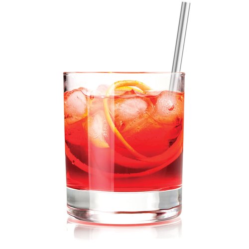 HIC Kitchen Bar Reusable Cocktail Straws with Cleaning Brush, 18/8 Stainless Steel, Set of 4