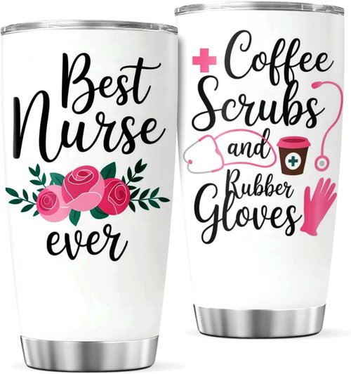CUBICER Stainless Steel 20 Oz Tumbler - Best Nurse Ever Design | Perfect Gift for Healthcare Professionals