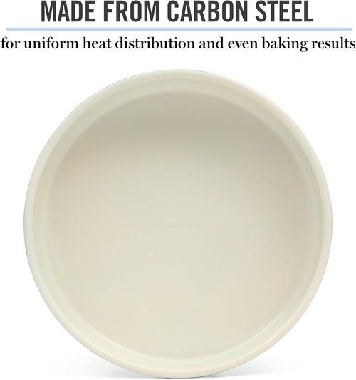 Martha Stewart Gallen 8-Inch Round Nonstick Carbon Steel Cake Pan - Durable Teal Bakeware for Cakes & Pies