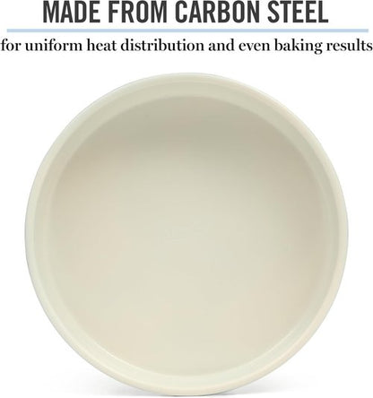 Martha Stewart Gallen 8-Inch Round Nonstick Carbon Steel Cake Pan - Durable Teal Bakeware for Cakes & Pies