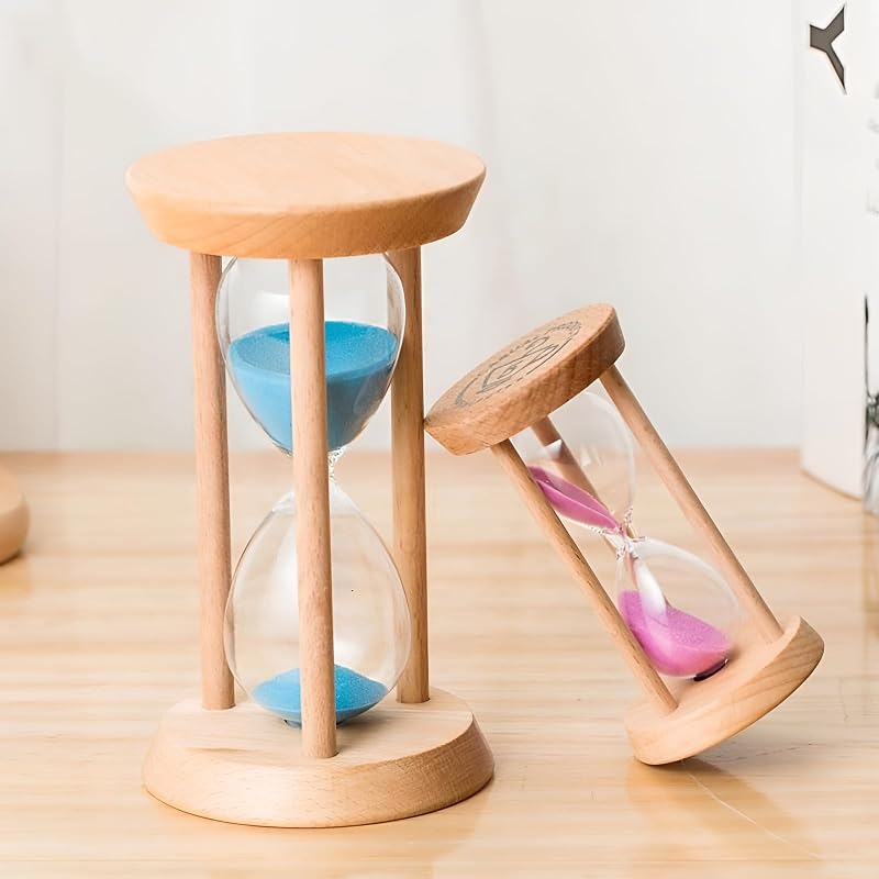 3/3/5 Minutes Hourglass - Red 1 Minute Desktop Sand Timer for Gift, Mini Sandglass