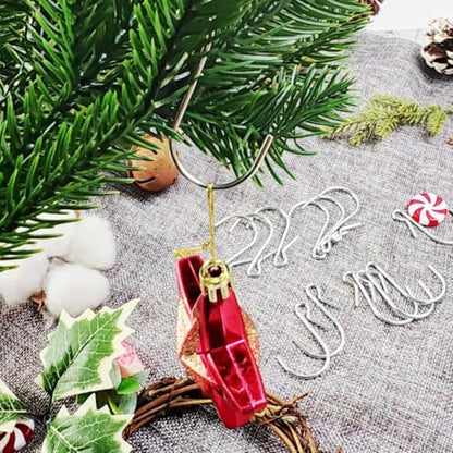 100PCS Metal S Hooks for Christmas Lights & Decorations Weatherproof Heavy Duty