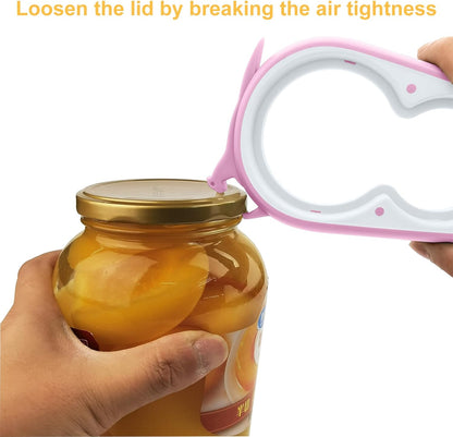 Otstar Jar Opener - Easy Grip Bottle & Can Opener for Seniors with Arthritis | Pink Color