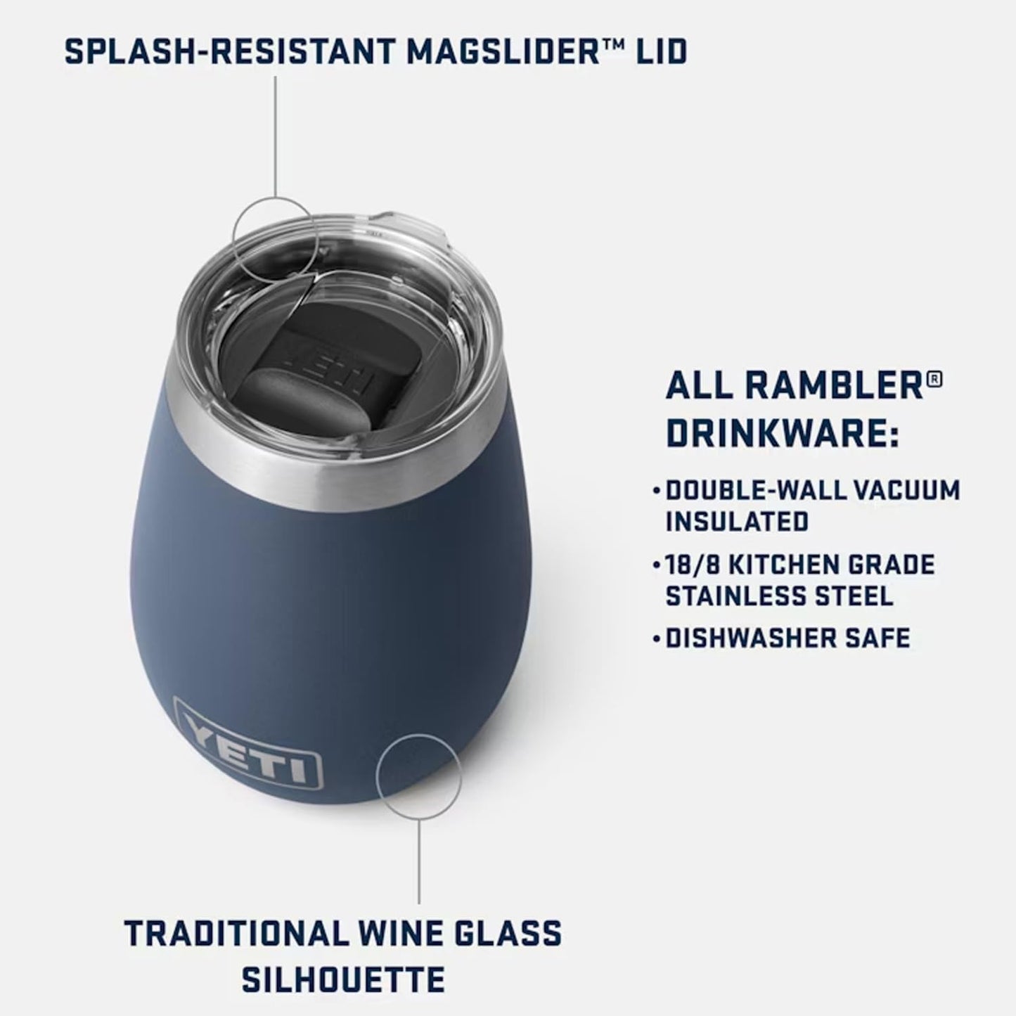 YETI Rambler 10 oz Wine Tumbler - Vacuum Insulated Stainless Steel with MagSlider Lid | Ultramarine Violet