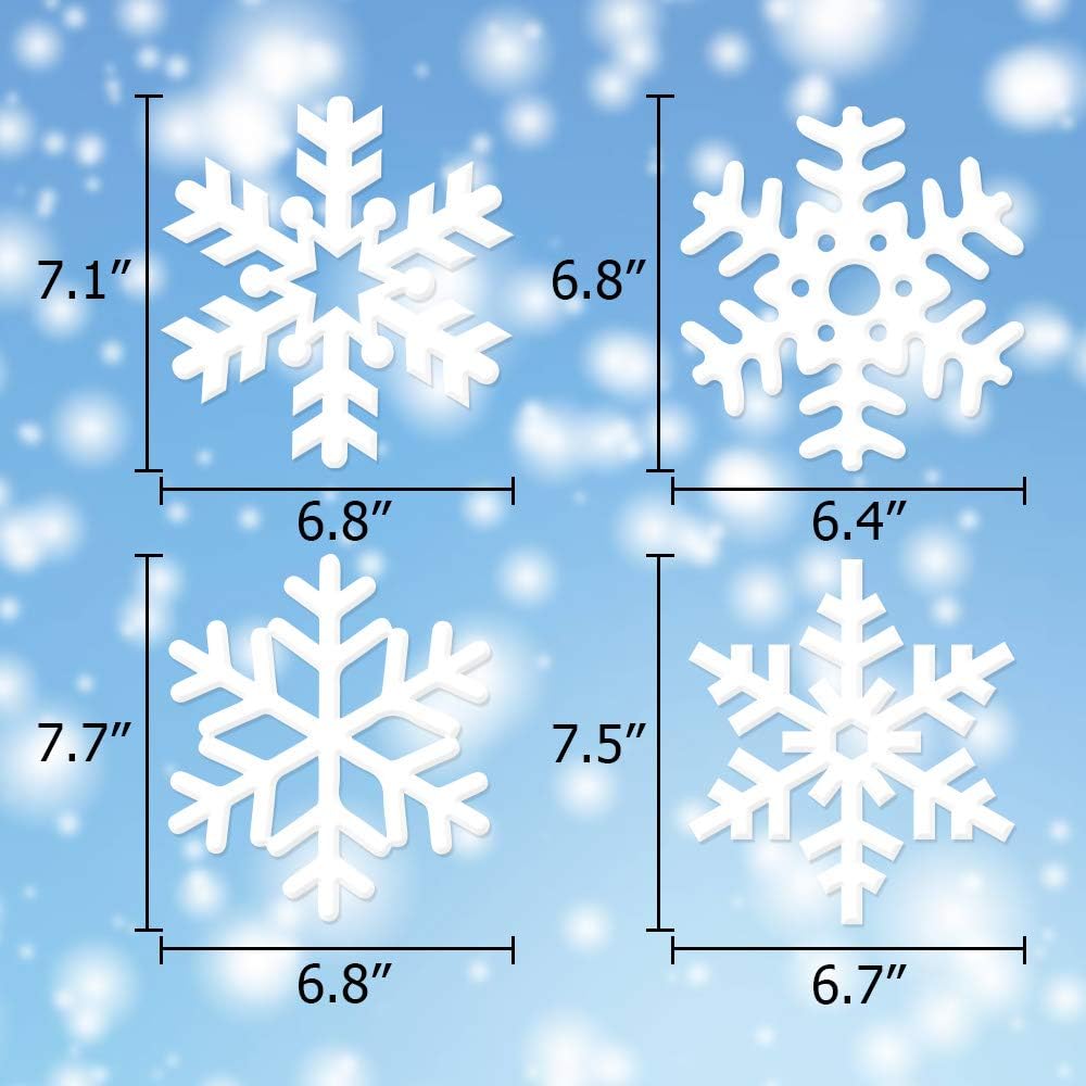 Omgouue Christmas Snowflake Hanging Swirl Decorations - 42Ct Frozen Winter Wonderland Party Supplies