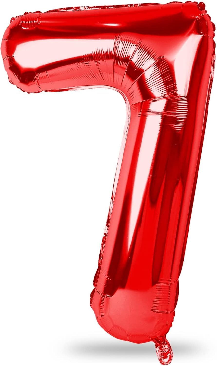 Skiennix 40-Inch Red Number 7 Balloon - Large Self-Inflating Foil Birthday Decoration for Parties
