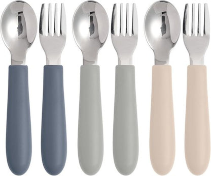Eascrozn Toddler Utensils Set - 6 Pack Kids Silverware with Silicone Handles | Safe Forks & Spoons, Dishwasher Safe